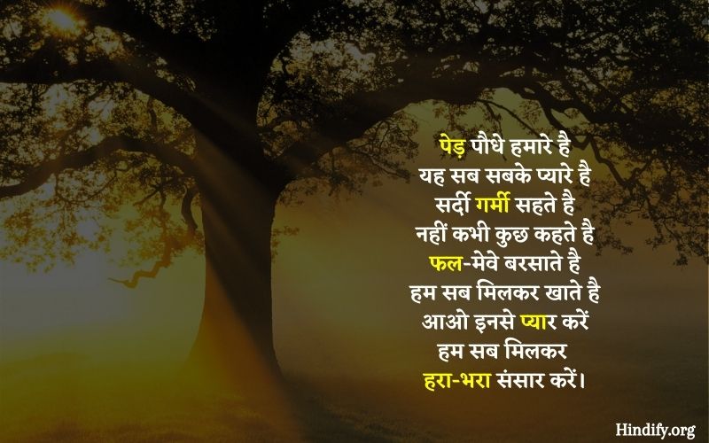 poem on trees in punjabi